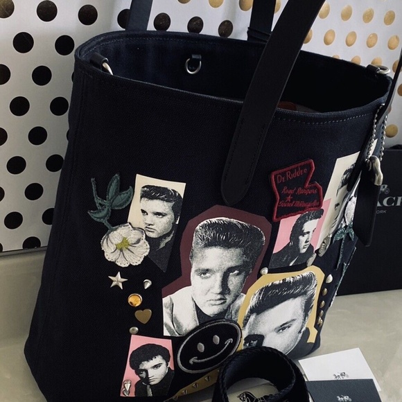 NWT COACH LIMITED EDITION X ELVIS COLLAGE CANVAS TOTE 86877 (#2 OF 180) - Picture 5 of 10
